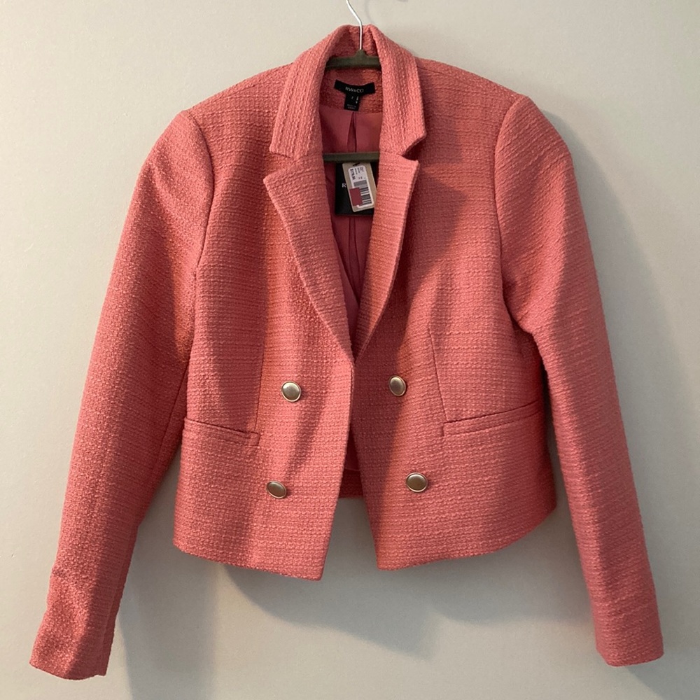 Light pink cropped boxy blazer